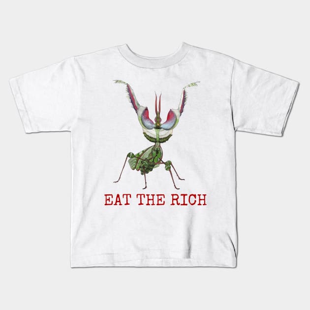Eat the Rich, idolomantis diabolica, Devil’s Flower Mantis Kids T-Shirt by JJacobs